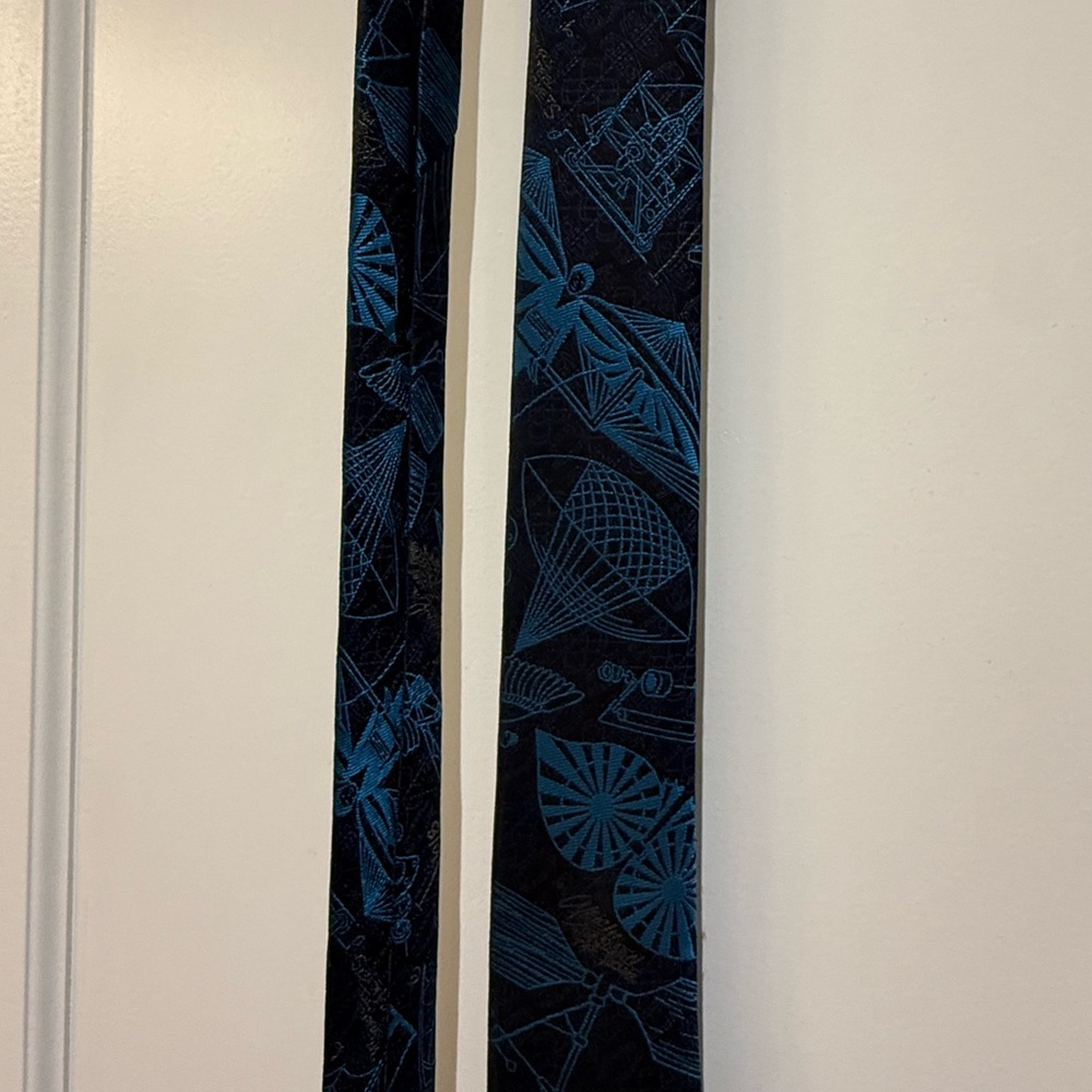 Goorin Bros Black and Blue Patterned Tie - Picture 2 of 4